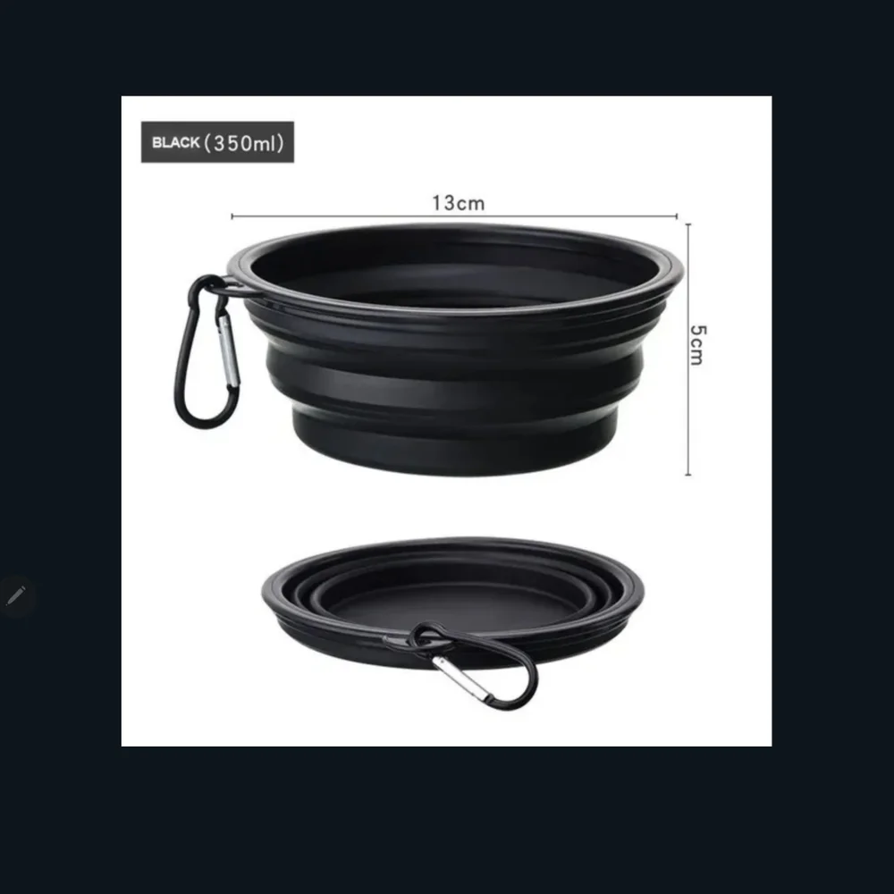 NIP Collapsible Silicone Pet Bowl Black